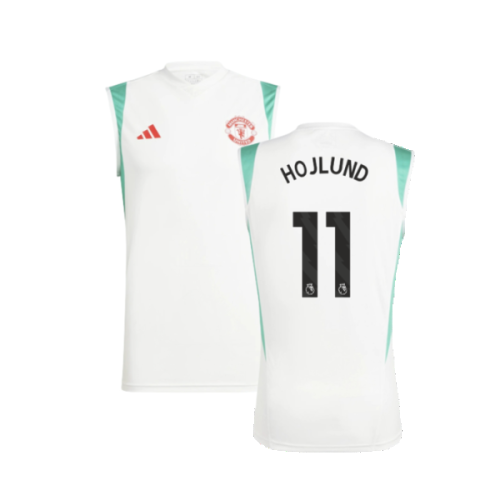 2023-2024 Man Utd Sleeveless Jersey (White) (Hojlund 11)