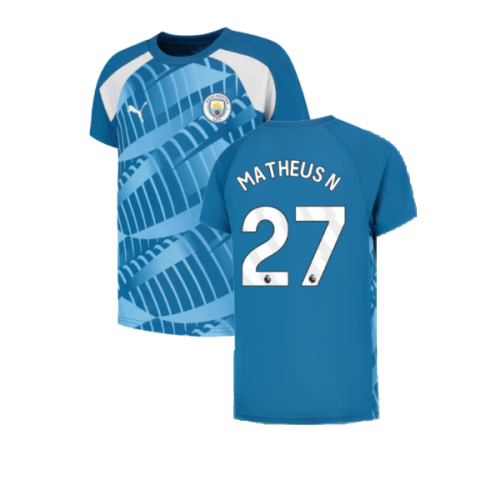 2023-2024 Man City Pre-Match Jersey (Lake Blue) (Matheus N 27)