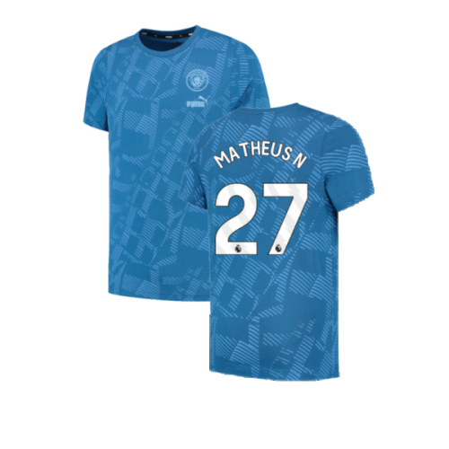 2023-2024 Man City FtblCore AOP Tee (Lake Blue) (Matheus N 27)