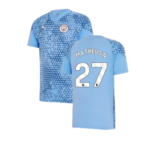 2023-2024 Man City Training Jersey (Light Blue) - Kids (Matheus N 27)