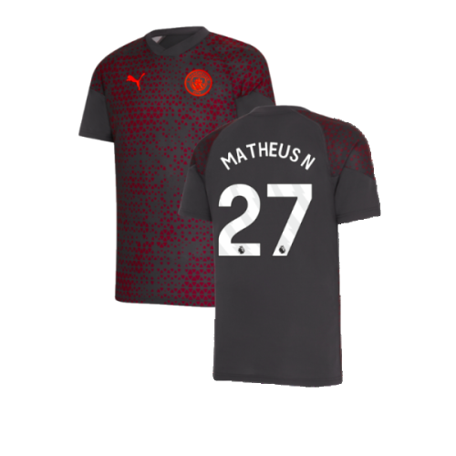 2023-2024 Man City Training Jersey (Strong Grey) - Kids (Matheus N 27)