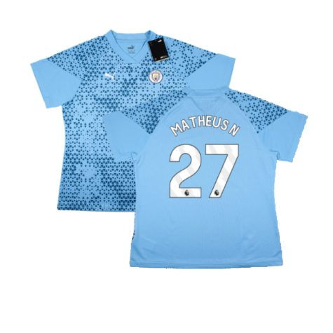 2023-2024 Man City Training Jersey (Light Blue) - Ladies (Matheus N 27)