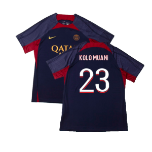 2023-2024 PSG Dri-Fit Strike Training Shirt (Navy) (Kolo Muani 23)