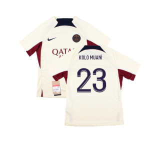 2023-2024 PSG Strike Dri-Fit Training Shirt (Cream) - Kids (Kolo Muani 23)