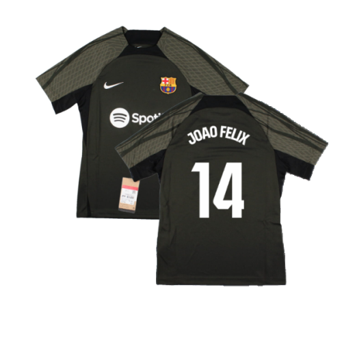 2023-2024 Barcelona Strike Dri-Fit Training Shirt (Sequoia) - Kids (Joao Felix 14)