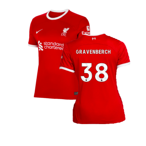 2023-2024 Liverpool Home Shirt (Ladies) (Gravenberch 38)