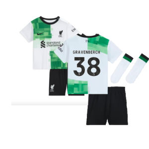 2023-2024 Liverpool Away Infant Baby Kit (Gravenberch 38) 2023-2024 Liverpool Away Infant Baby Kit (Gravenberch 38)