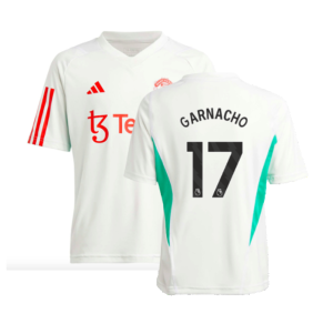 2023-2024 Man Utd Training Jersey (White) - Kids (Garnacho 17)