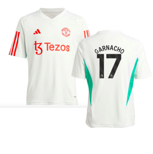 2023-2024 Man Utd Training Jersey (White) - Kids (Garnacho 17)