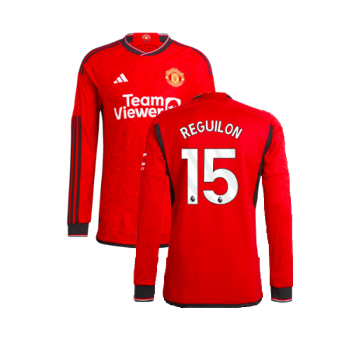 2023-2024 Man Utd Authentic Long Sleeve Home Shirt (Reguilon 15)