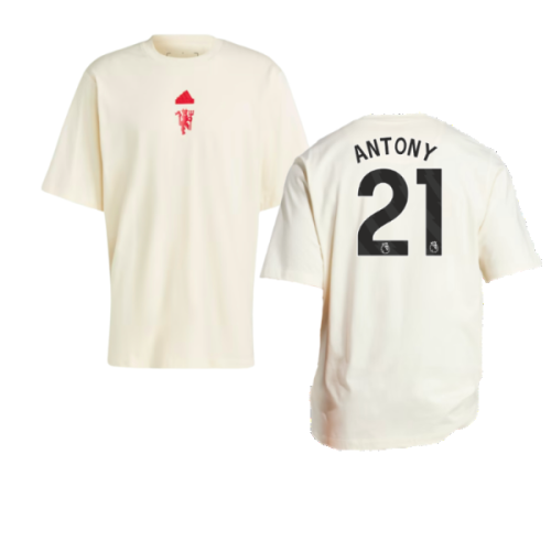 2023-2024 Man Utd Lifestyle OS Tee (White) (Antony 21)