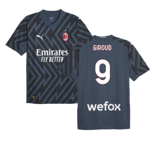 2023-2024 AC Milan Goalkeeper Home Shirt (Dark Night) (GIROUD 9)