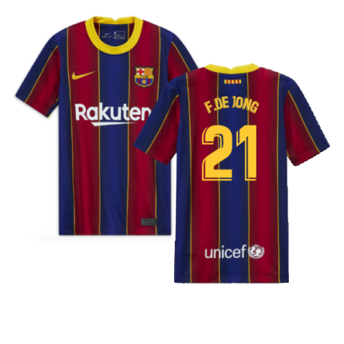 2022 Barcelona Nike Dri-Fit Pre Match Shirt (Kids) (F.DE JONG 21)