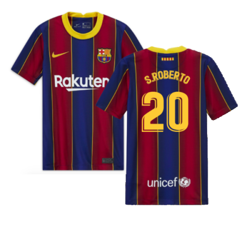 2022 Barcelona Nike Dri-Fit Pre Match Shirt (Kids) (S.ROBERTO 20)