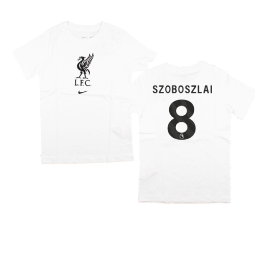 2023-2024 Liverpool Crest Tee (White) - Kids (Szoboszlai 8)