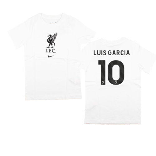 2023-2024 Liverpool Crest Tee (White) - Kids (Luis Garcia 10)