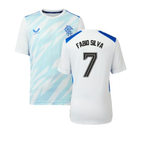 2023-2024 Rangers Players Match Day Home Tee (White) - Kids (Fabio Silva 7)