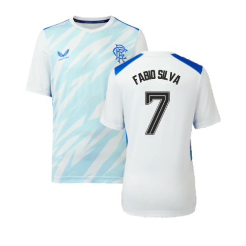 2023-2024 Rangers Players Match Day Home Tee (White) - Kids (Fabio Silva 7)