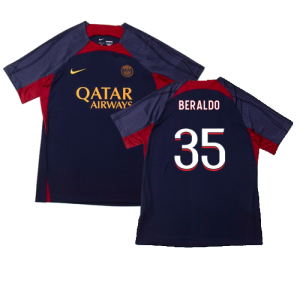 2023-2024 PSG Dri-Fit Strike Training Shirt (Navy) (Beraldo 35)