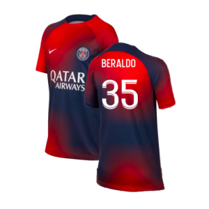 2023-2024 PSG Pre-Match Shirt (Midnight Navy) - Kids (Beraldo 35) 2023-2024 PSG Pre-Match Shirt (Midnight Navy) - Kids (Beraldo 35)