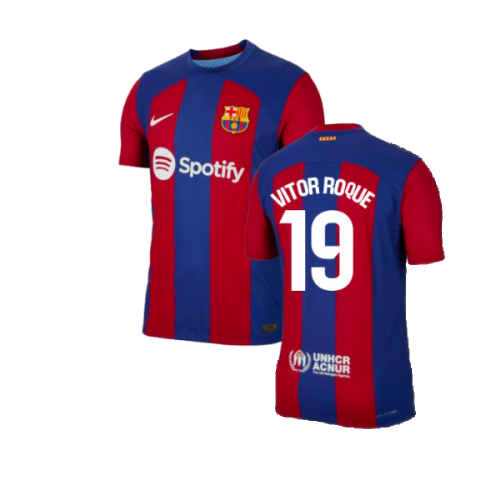 2023-2024 Barcelona Authentic Home Shirt (Vitor Roque 19)