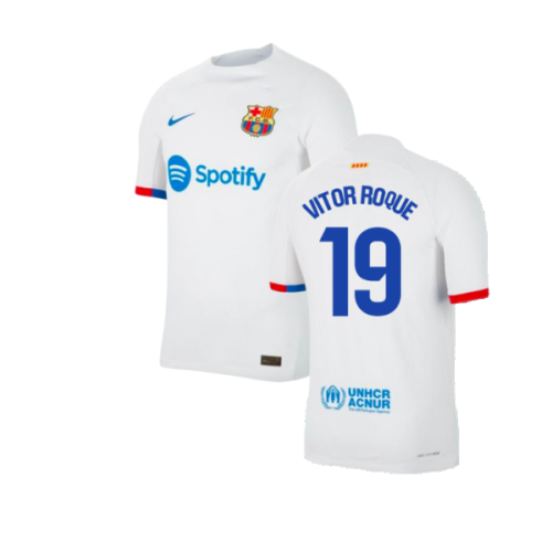 2023-2024 Barcelona Away Authentic Away Shirt (Vitor Roque 19)