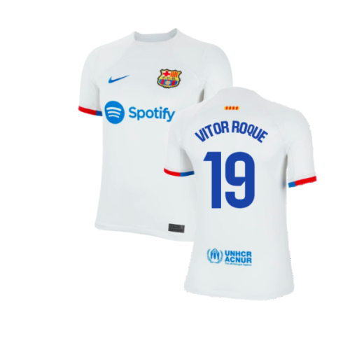 2023-2024 Barcelona Away Shirt (Kids) (Vitor Roque 19)