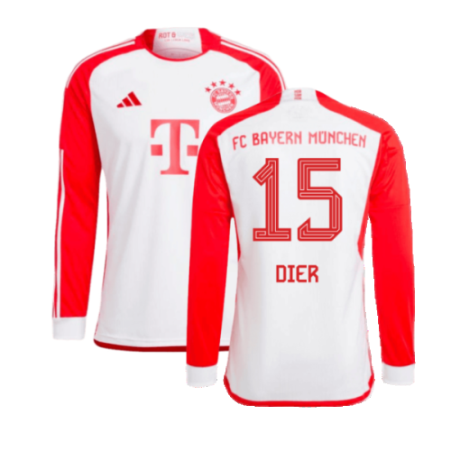 2023-2024 Bayern Munich Long Sleeve Home Shirt (Dier 15)