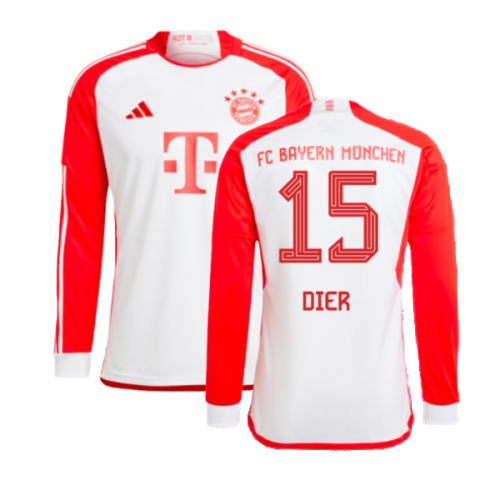 2023-2024 Bayern Munich Long Sleeve Home Shirt (Kids) (Dier 15)