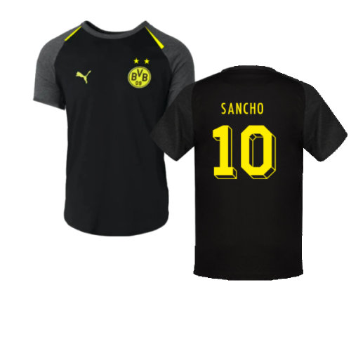 2023-2024 Borussia Dortmund Casuals Tee (Black) (Sancho 10)