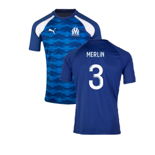 2023-2024 Marseille Pre-Match Jersey (Blue) (Merlin 3)