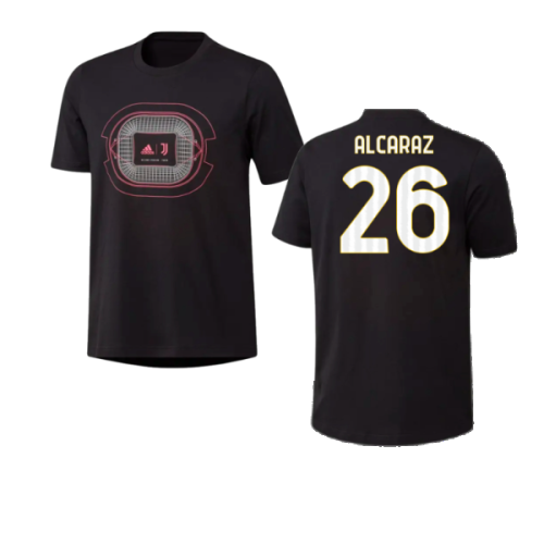 2023-2024 Juventus Graphic T-Shirt (Black) (Alcaraz 26)