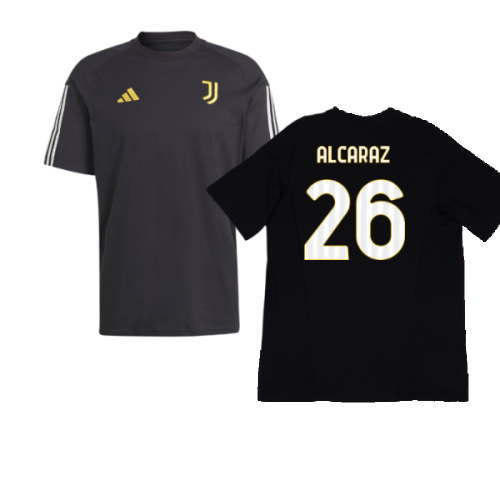 2023-2024 Juventus Cotton Tee (Black) (Alcaraz 26)