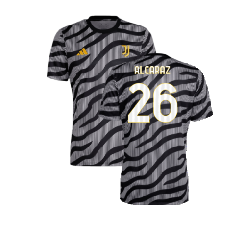 2023-2024 Juventus Pre-Match Shirt (Black) (Alcaraz 26)