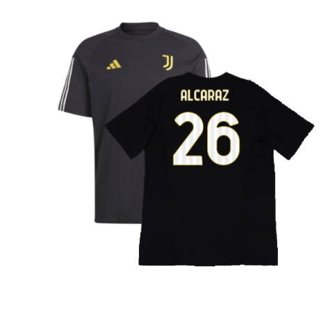 2023-2024 Juventus Cotton Tee (Black) (Alcaraz 26)