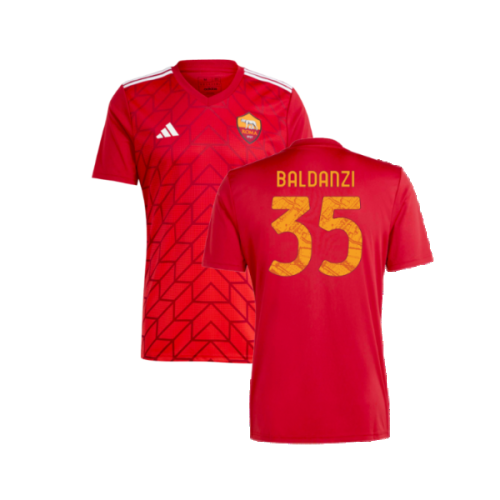 2023-2024 Roma Icon Pre-Match Shirt (Red) (Baldanzi 35)