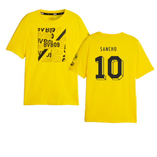 2023-2024 Borussia Dortmund FtblCore Graphic Tee (Yellow) (Sancho 10)