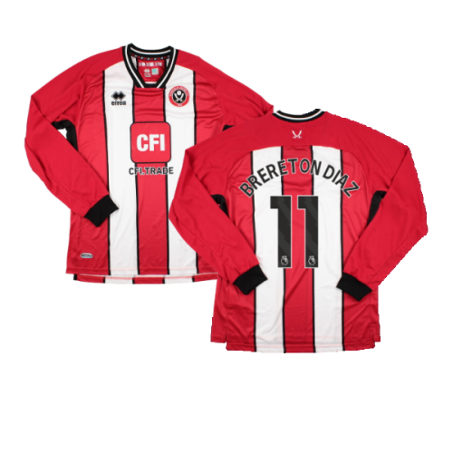 2023-2024 Sheffield United Home Long Sleeve Shirt (Brereton Diaz 11)