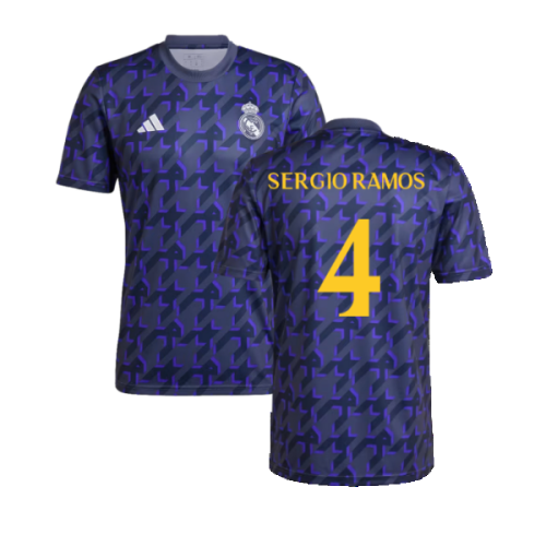 2023-2024 Real Madrid Pre-Match Shirt (Shadow Navy) (Sergio Ramos 4)