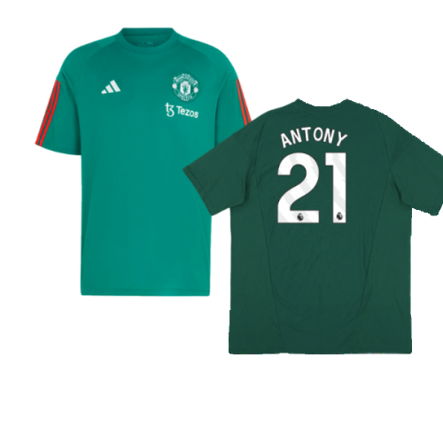 2023-2024 Man Utd Training Tee (Green) (Antony 21)