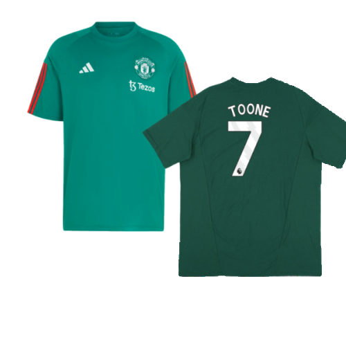2023-2024 Man Utd Training Tee (Green) (Toone 7)