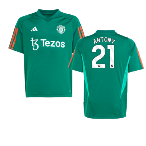 2023-2024 Man Utd Training Shirt (Green) - Kids (Antony 21)