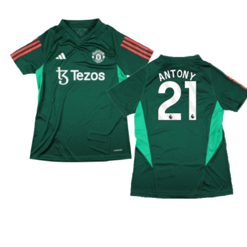 2023-2024 Man Utd Training Shirt (Green) - Ladies (Antony 21)