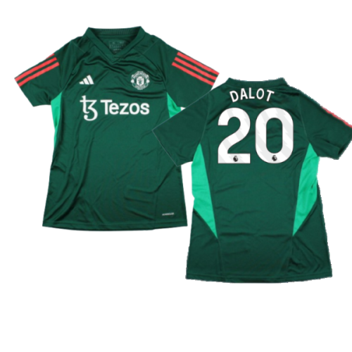 2023-2024 Man Utd Training Shirt (Green) - Ladies (Dalot 20)