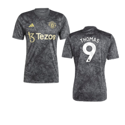 2023-2024 Man Utd Pre-Match Shirt (Black) (Thomas 9)