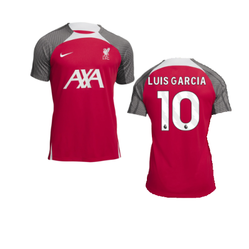 2023-2024 Liverpool Dri-Fit Strike Training Shirt (Red) (Luis Garcia 10)