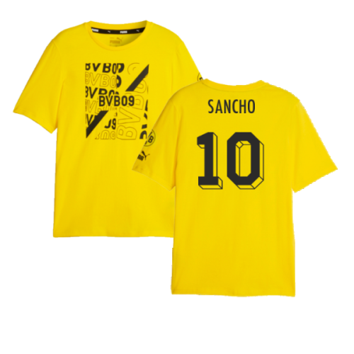 2023-2024 Borussia Dortmund FtblCore Graphic Tee (Yellow) (Sancho 10)