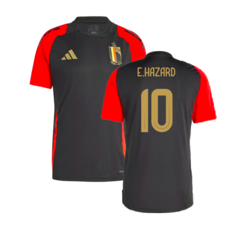 2024-2025 Belgium Training Jersey (Black) (E.Hazard 10)