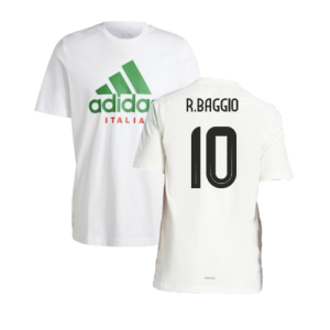 2024-2025 Italy DNA Graphic Tee (White) (R.BAGGIO 10)