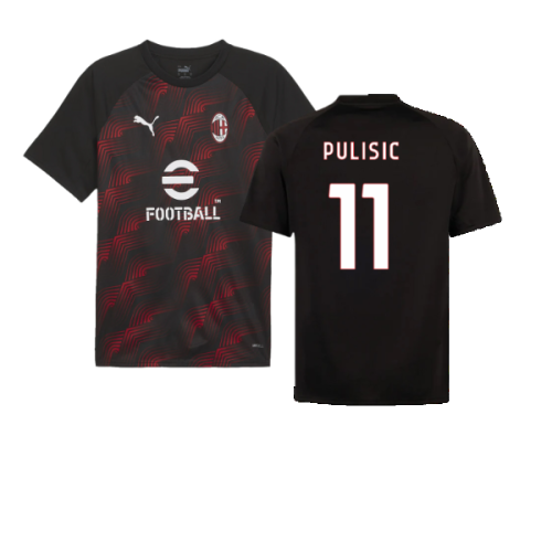 2023-2024 AC Milan Prematch SS Jersey (Black) (Pulisic 11)